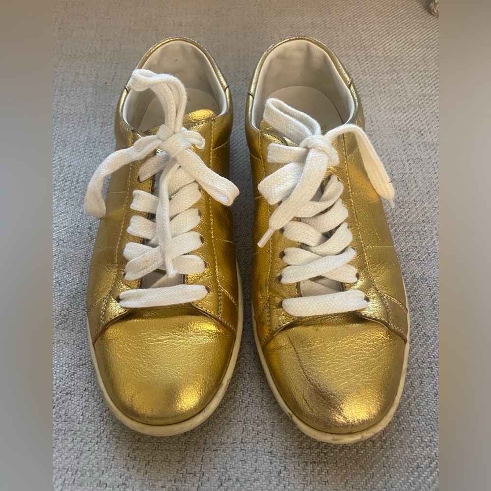 Saint Laurent Gold Sneakers 36